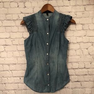 Jessica Simpson Zaria Blue Sleeveless Top Small